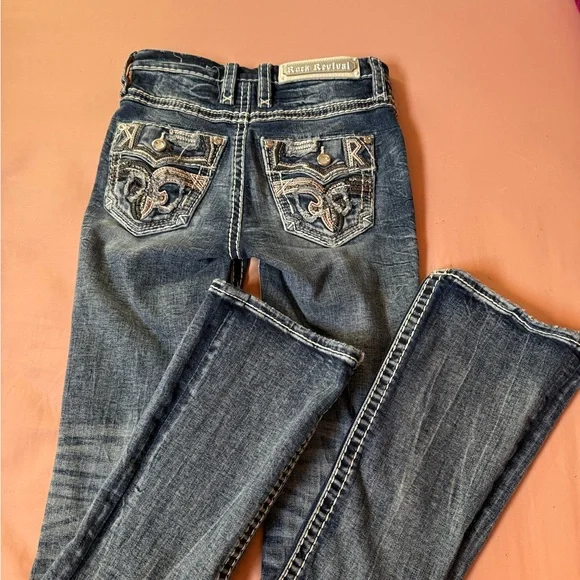 Rock Revival Women's Dark Blue Boot Cut Jeans - Picture 1 of 6